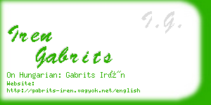 iren gabrits business card